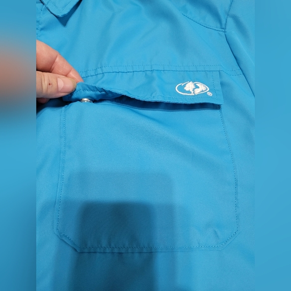 💲2️⃣ EAG Elite by Mossy Oak Blue Short-sleeved Button-down Outdoor Sport Shirt - Picture 10 of 14